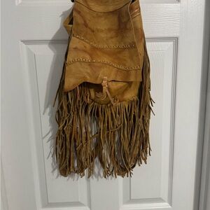Tan Fringe Leather Bag